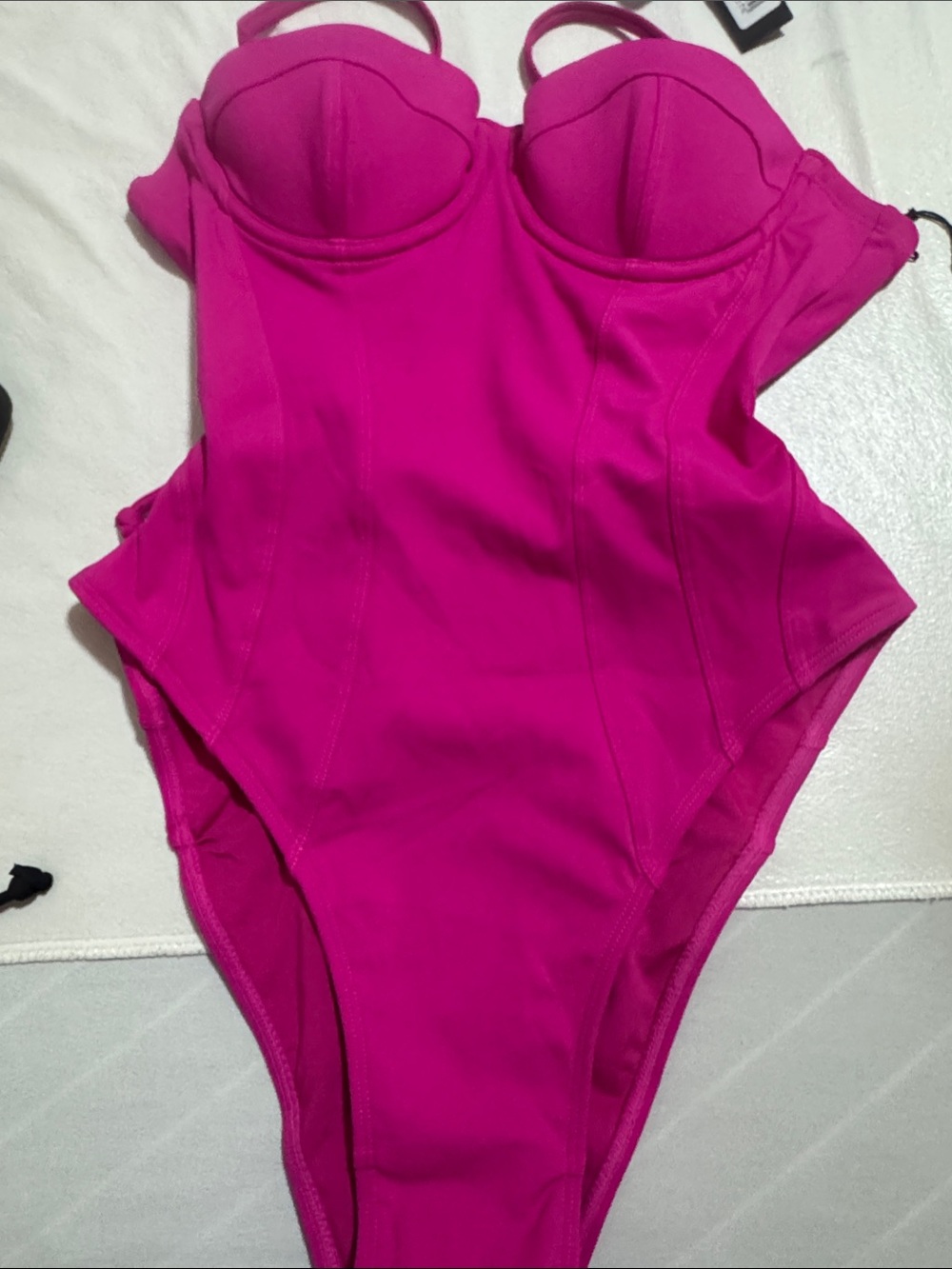 Fuchsia One-Piece Bustier Swimsuit